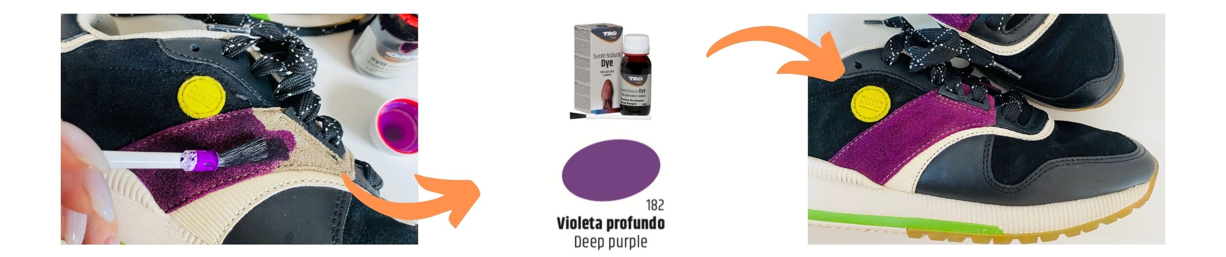 Barva fialová na opravu barvení semišových tenisek doma semiš Suede Dye TRG THE ONE purple 182